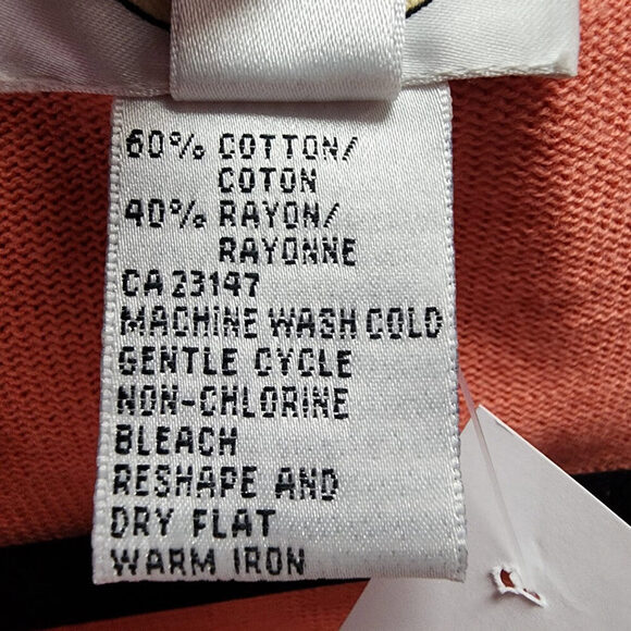 Talbots Orange & Pink Cotton Cardigan Size S - Picture 7 of 8
